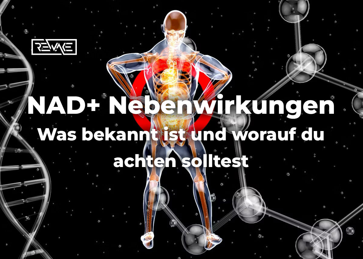 Person liest die Zutatenliste auf einer Supplement-Verpackung, Symbolbild für die bewusste Auseinandersetzung mit Nebenwirkungen und Verträglichkeit von NAD+ Präparaten