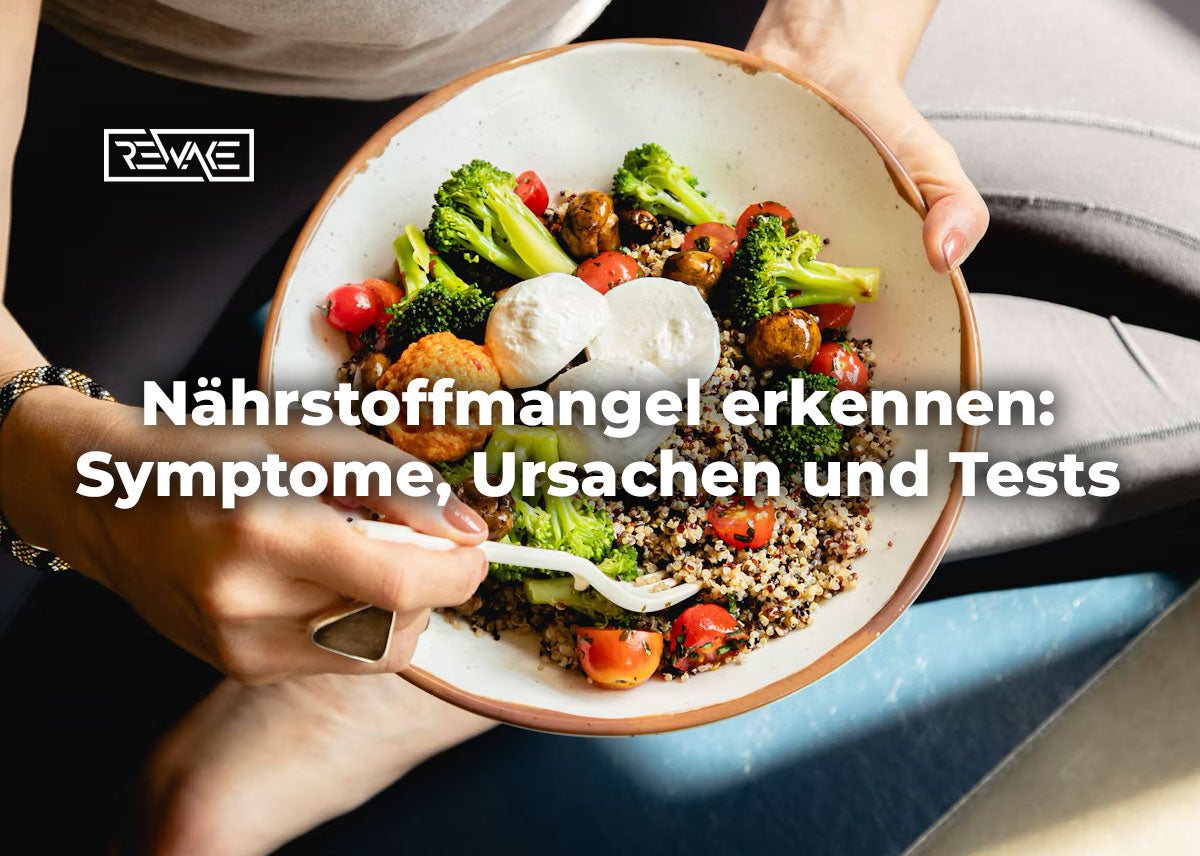 Teller mit Lachs, Spinat, Linsen, Nüssen und Paprika als Quellen für Vitamin D, Folat, Magnesium, Zink und Vitamin C gegen Nährstoffmangel