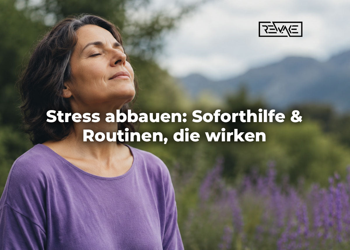 Person atmet entspannt in der Natur – Stress abbauen mit Atemübungen, Bewegung und Zeit im Grünen zur Senkung des Cortisolspiegels