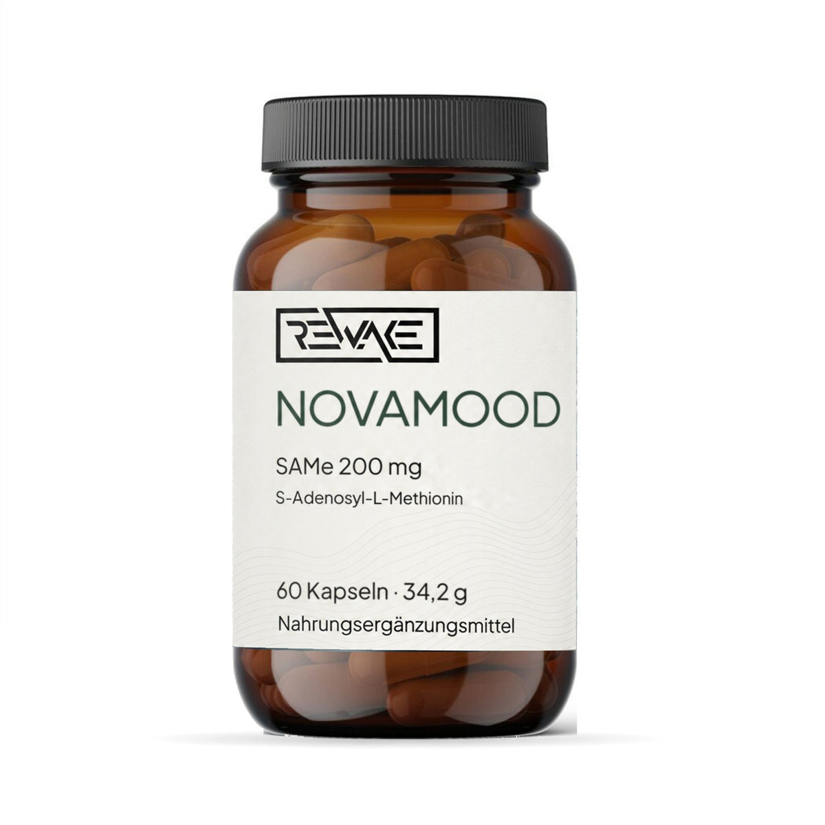 Rewake NovaMood, SAMe 200 mg (S-Adenosyl-L-Methionin), 60 Kapseln im Braunglas